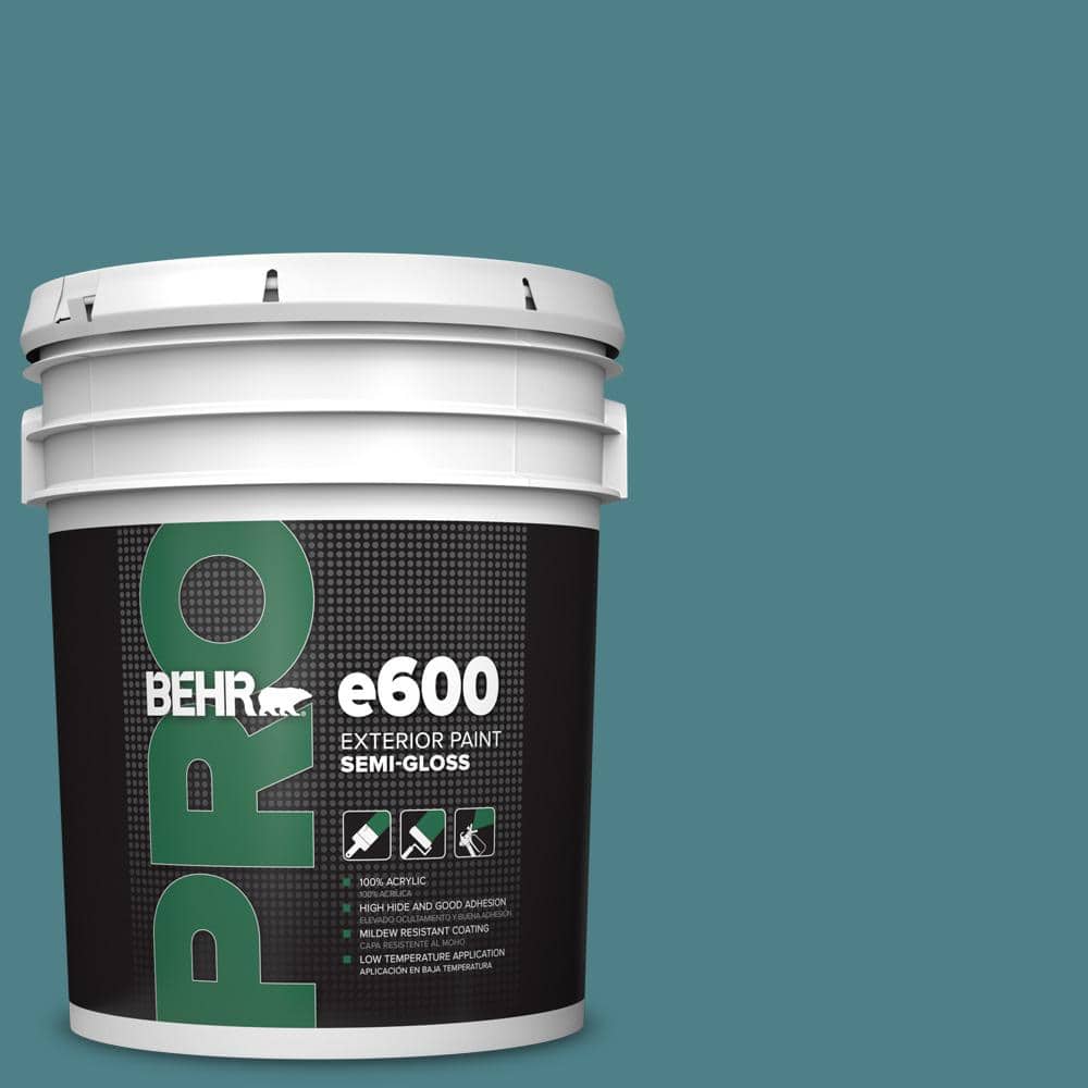 BEHR PRO 5 gal. #ICC-75 Tapestry Teal Semi-Gloss Exterior Paint