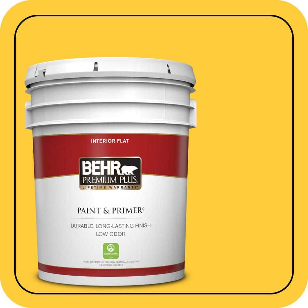 BEHR PREMIUM PLUS 5 gal. #S-G-360 Bright Star Flat Low Odor Interior Paint & Primer