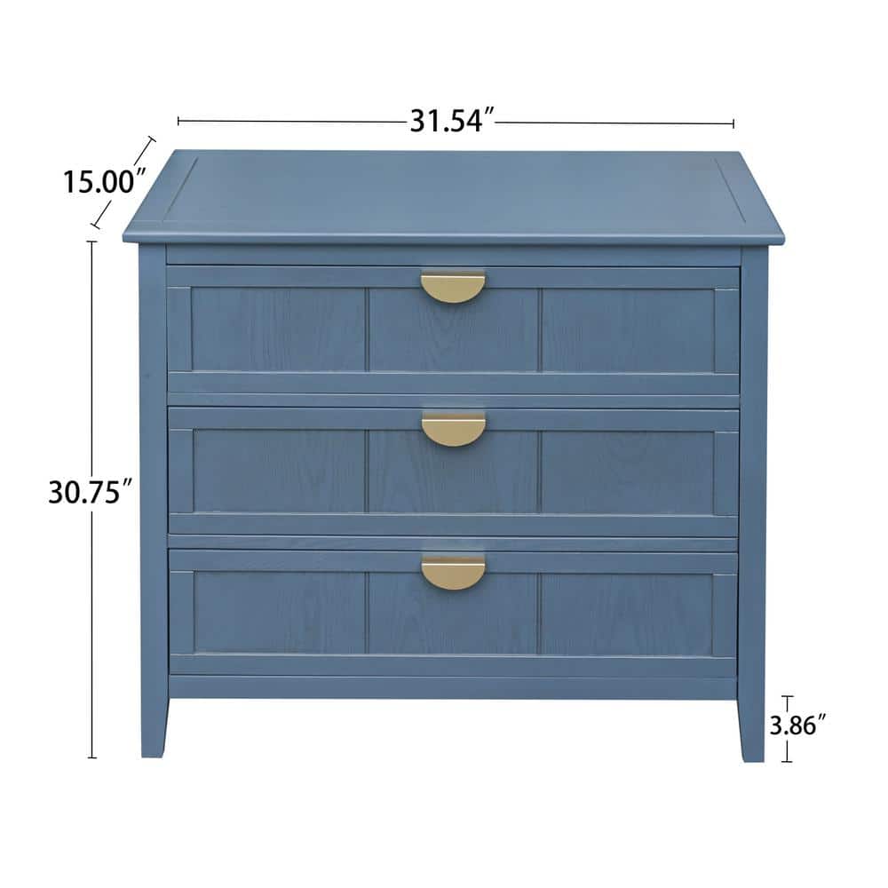 Unbranded 31.5 in. W x 14.96 in. D x 30.31 in. H Bathroom Blue Linen Cabinet (2)