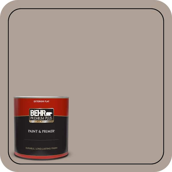 BEHR PREMIUM PLUS 1 qt. #N180-4 Moleskin Flat Exterior Paint & Primer (2)