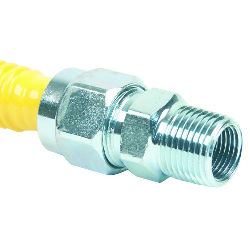 BrassCraft ProCoat 1/2 in. MIP x 1/2 in. MIP x 24 in. Stainless Steel Gas Connector 5/8 in. O.D. (150,000 BTU) (2)