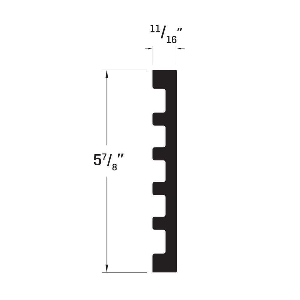 Royal Mouldings 2497 11/16 in. x 5-13/16 in. x 7 ft. PVC Composite White Door Jamb Molding (2)