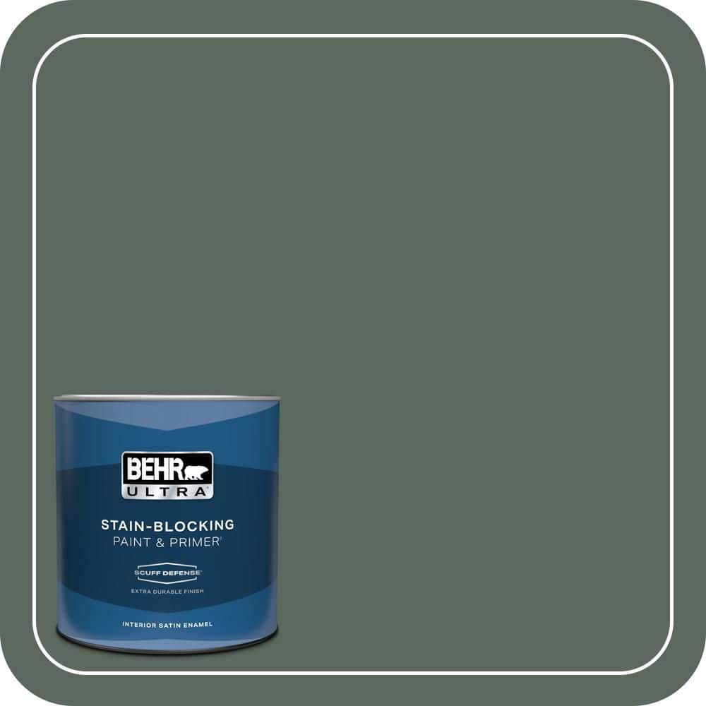 BEHR ULTRA 1 qt. #N420-6 Pine Mountain Extra Durable Satin Enamel Interior Paint & Primer