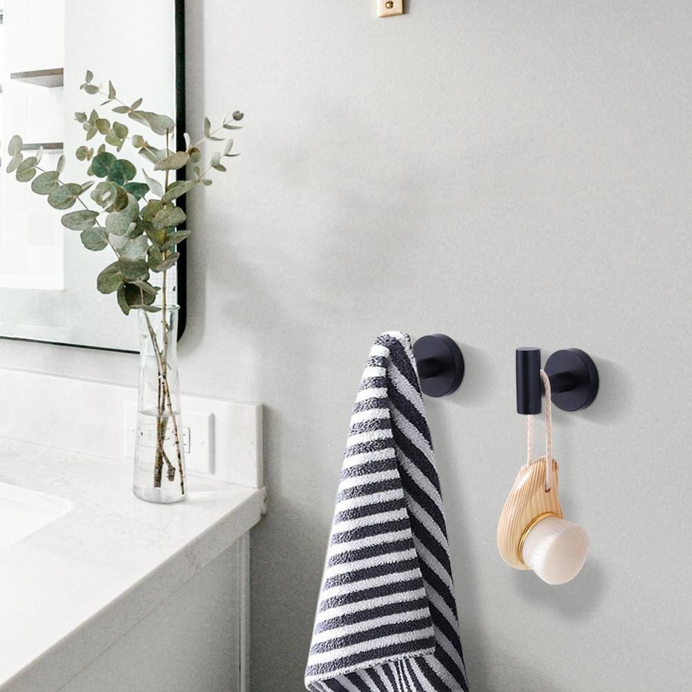 ARCORA Wall Mount Round Stainless Steel J-Hook Robe/Towel Hook (6-Pack) (3)
