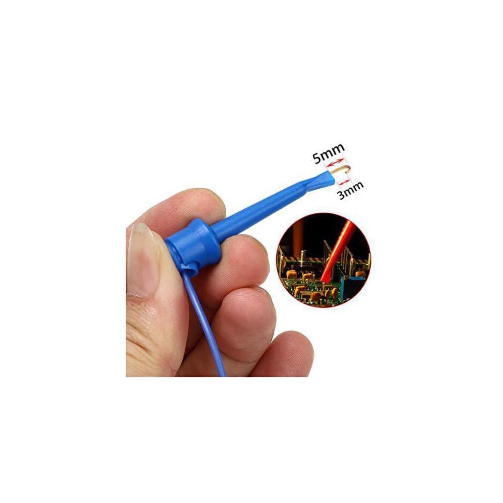 Lukyamzn 10-Piece Series 23.2 in. Silicone Flexible Electrical Test Lead Hook Clip Set 20 AWG Multicolor Wire Cable (3)