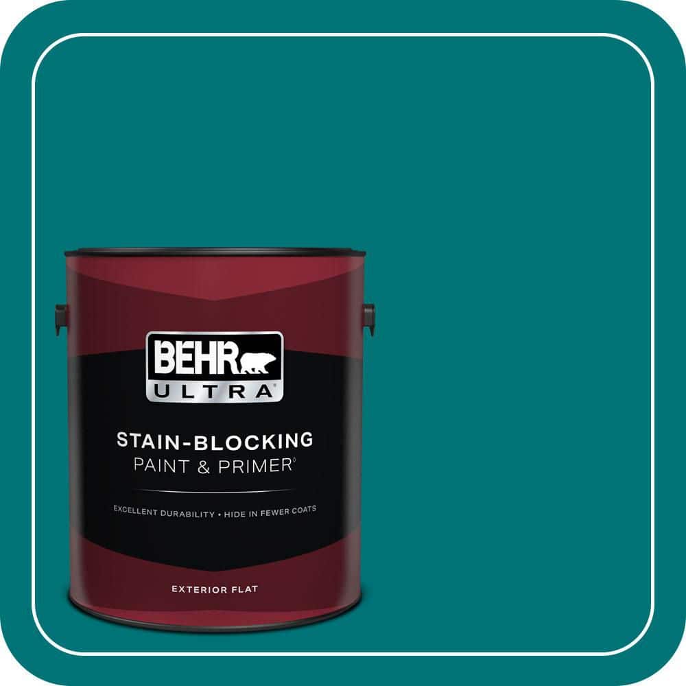 BEHR ULTRA 1 gal. #T15-3 Essential Teal Flat Exterior Paint & Primer