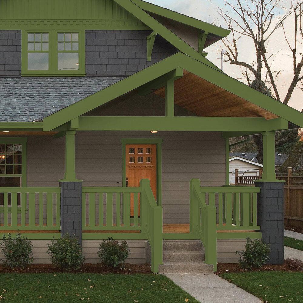Glidden Premium 1 qt. PPG1121-7 Globe Artichoke Semi-Gloss Exterior Latex Paint (4)