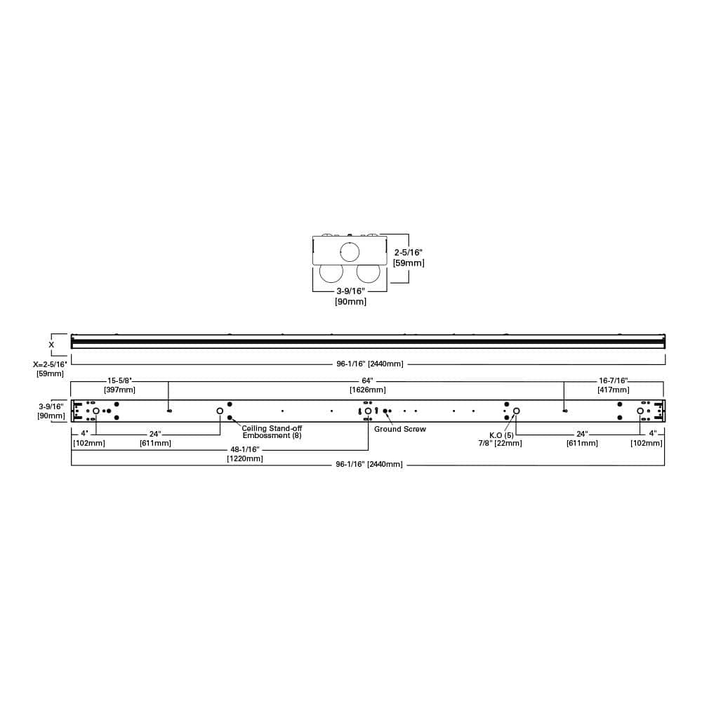 Metalux 8 ft. 2-Light Linear White Integrated LED Garage/Residential Strip Light with 8913 Lumens, 4000K (4)