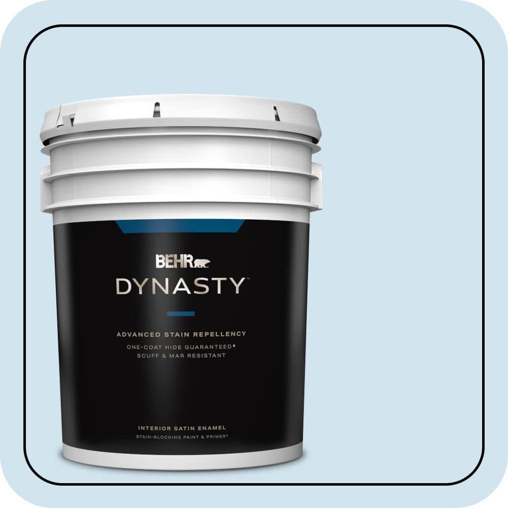 BEHR DYNASTY 5 gal. #570C-2 Mystic Harbor Satin Enamel Interior Stain-Blocking Paint and Primer