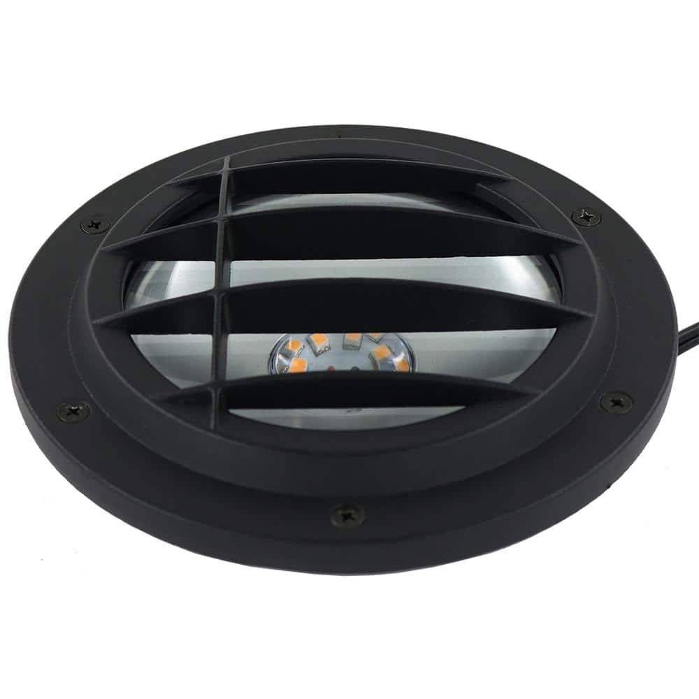 Hampton Bay Low Voltage 500 Lumens Black Outdoor Integrated LED In Ground Well Light; Weather/Water/Rust Resistant (3)