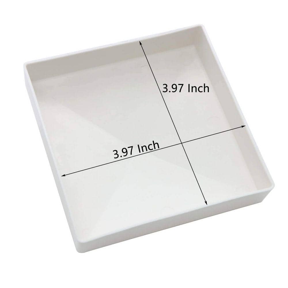 Angel Sar 0.2 in. x 4 in. x 0.07 ft. White Pyramid Style Vinyl Fence Post Cap for 4 in. x 4 in. Vinyl Fence Post Terminal (4-Pack) (3)