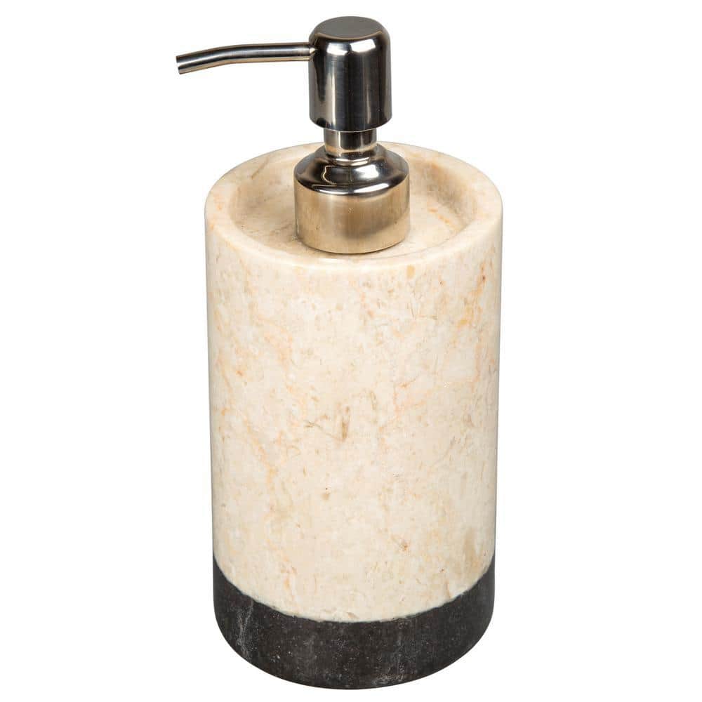 Creative Home Inverary Banded Natural Marble Liquid Soap Dispenser in 2-Tone Color