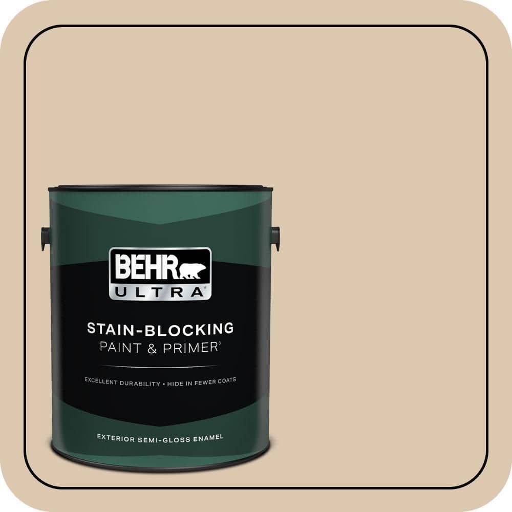 BEHR ULTRA 1 gal. #N270-2 Lentil Semi-Gloss Enamel Exterior Paint & Primer