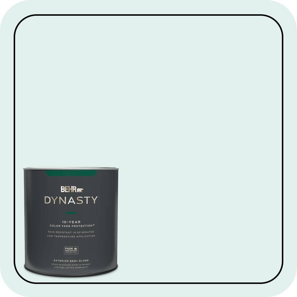 BEHR DYNASTY 1 qt. #500C-1 Himalayan Mist Semi-Gloss Exterior Stain-Blocking Paint & Primer