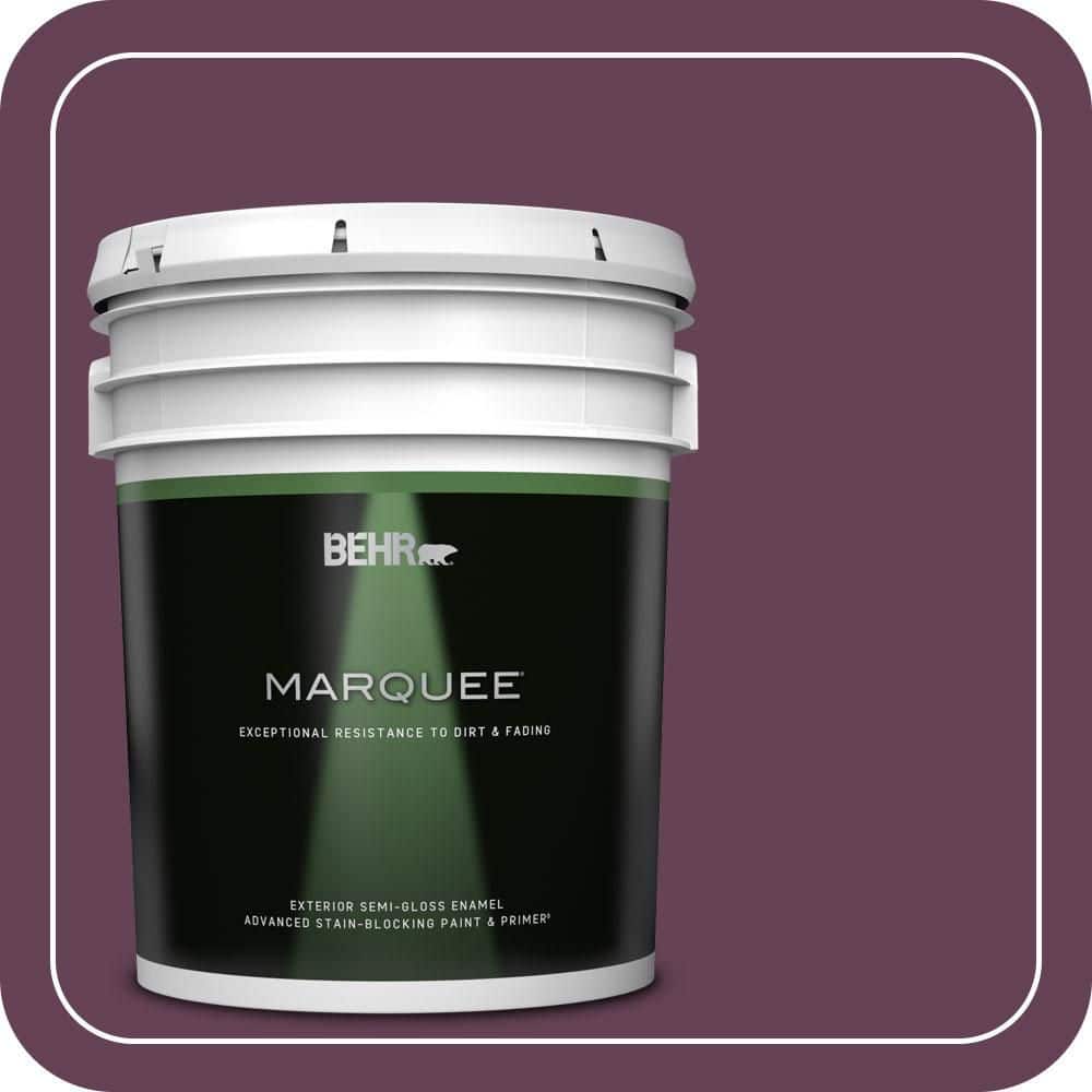 BEHR MARQUEE 5 gal. #S-G-690 Delicious Berry Semi-Gloss Enamel Exterior Paint & Primer