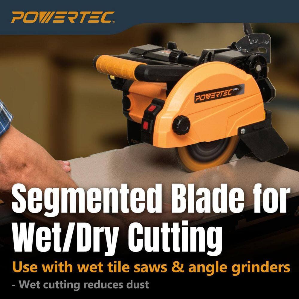 POWERTEC 7 in. Segmented Rim Diamond Blades for Wet Dry Tile Saw - Cutting Concrete, Block, Brick, Pavers, Roofing Tile (2-Pack) (2)