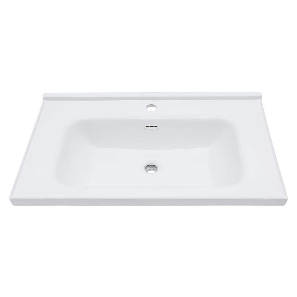 LIVACA 32 in. x 20 in. Drop-In Ceramic Bathroom Sink in White with Overflow Durable Construction Easy to Install (1)
