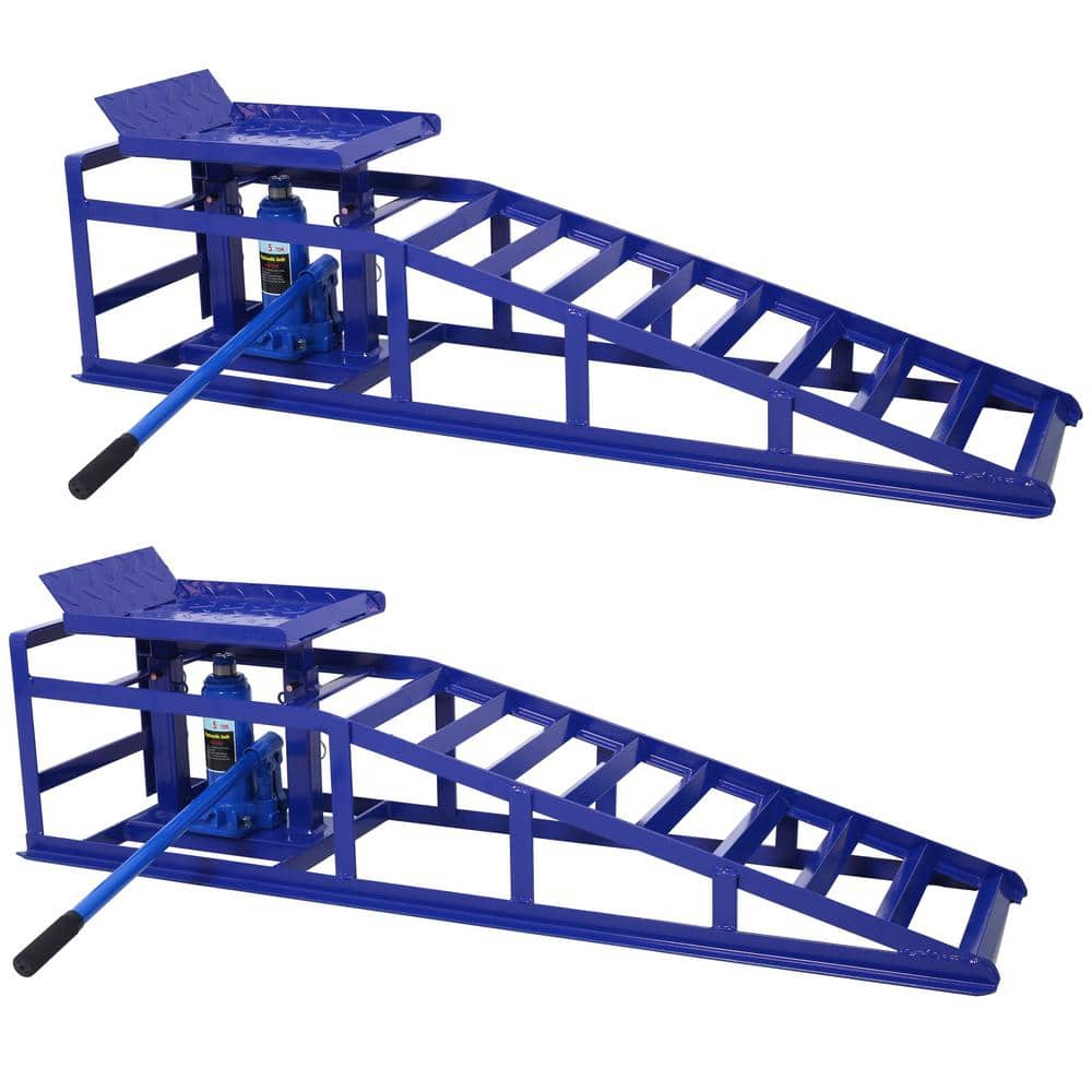 Tidoin 5-Ton Blue Auto Car Truck Service Ramps Lifts Repair Frame Lift (2 Pack)