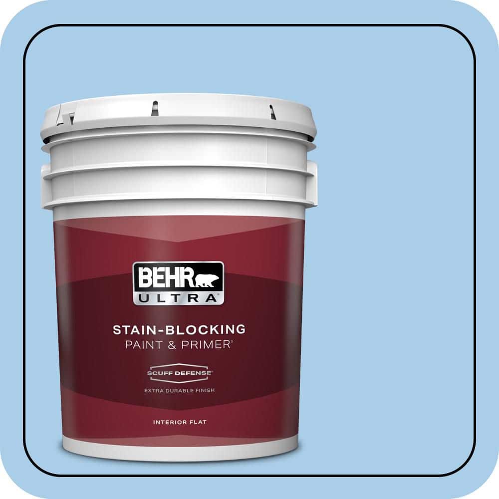 BEHR ULTRA 5 gal. #P520-2 French Porcelain Extra Durable Flat Interior Paint & Primer