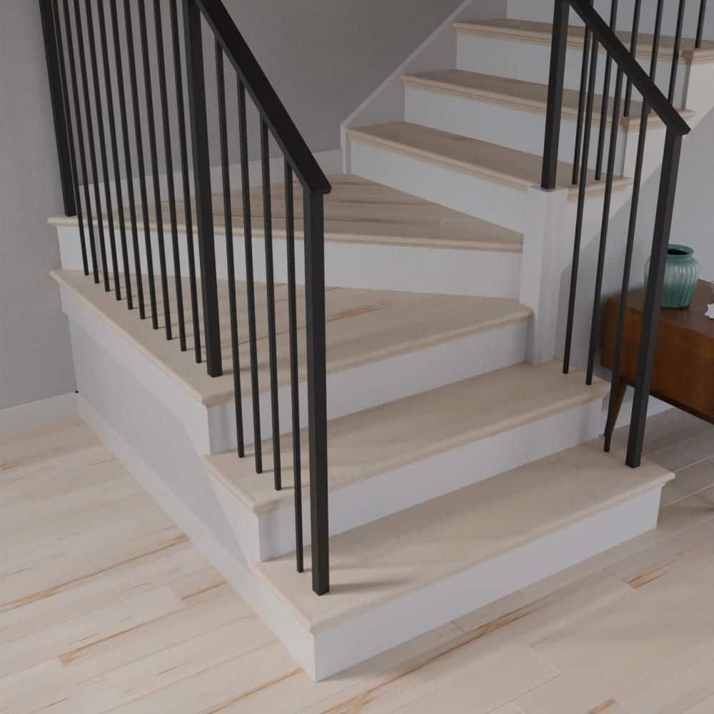 Stairtek Retread 0.75 in. x 5.25 in. x 96 in. Unfinished Maple Wood Stair Landing Tread (2)