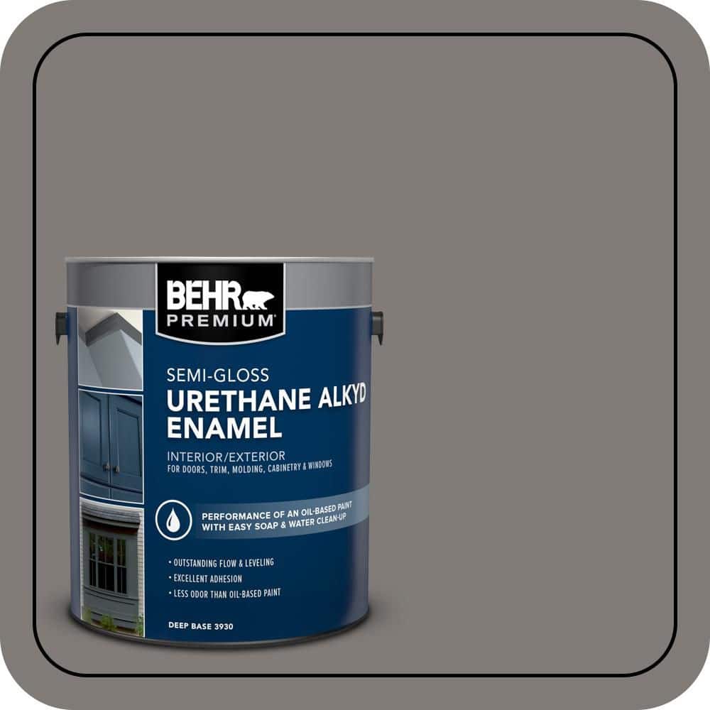 BEHR PREMIUM 1 gal. #PPU24-21 Greyhound Urethane Alkyd Semi-Gloss Enamel Interior/Exterior Paint (1)