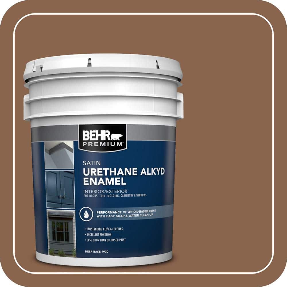 BEHR PREMIUM 5 gal. #S220-7 Molasses Urethane Alkyd Satin Enamel Interior/Exterior Paint