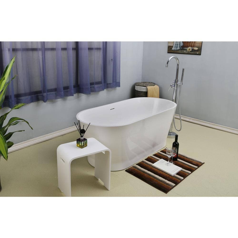 Barclay Products Orfeo 59 in. Resin Flatbottom Non-Whirlpool Bathtub in Gloss White (2)