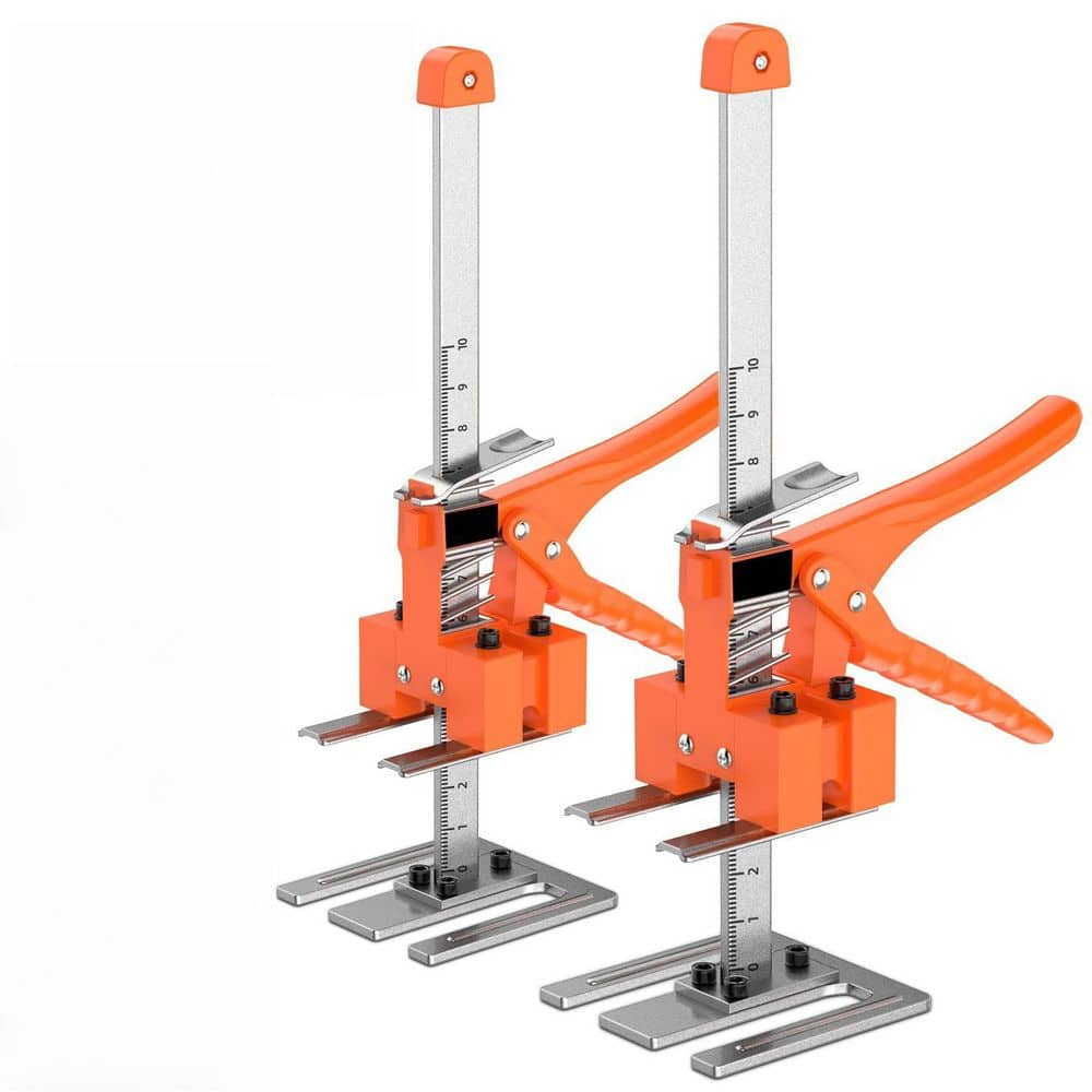 Laybus 12 in. Orange Carbon Steel Drywall Jack Post, Weight to 330 lb., Drywall Lift for Wall Tile Locator, Easy Pressing (1)