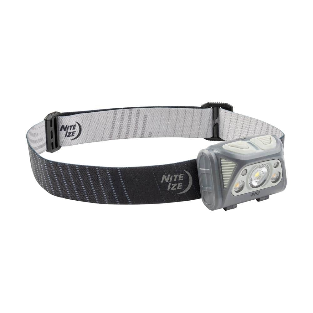 Nite Ize 700 Lumens Radiant RH2 PowerSwitch Rechargeable Headlamp - Black/Grey, Dual Power Alkaline USB Battery (3)