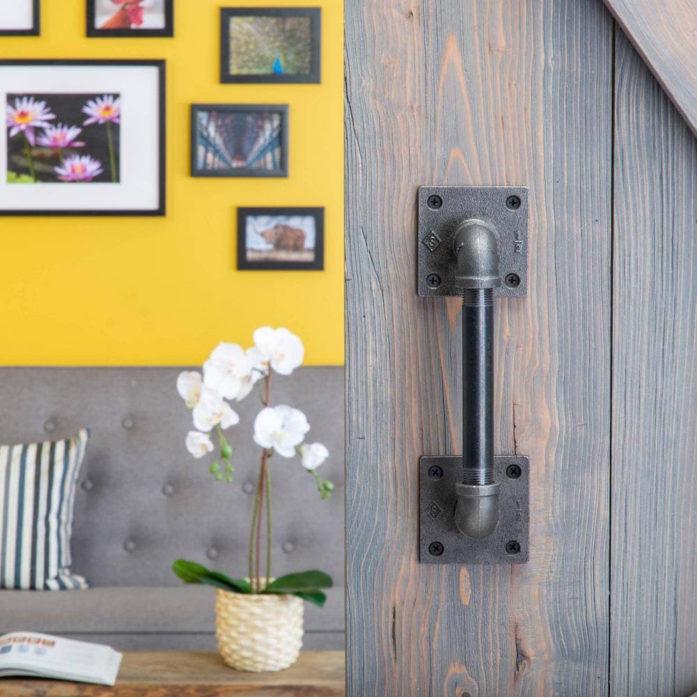 PIPE DECOR Heavy Duty Industrial Pipe Barn Door Handle/Pull, 11 in. Long, 3 ¼ in. Wide (3)