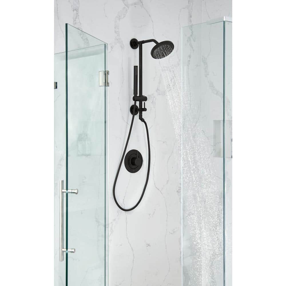 MOEN Shower Rail System with 2-Function Diverter in Matte Black (Valve Not Included) (3)