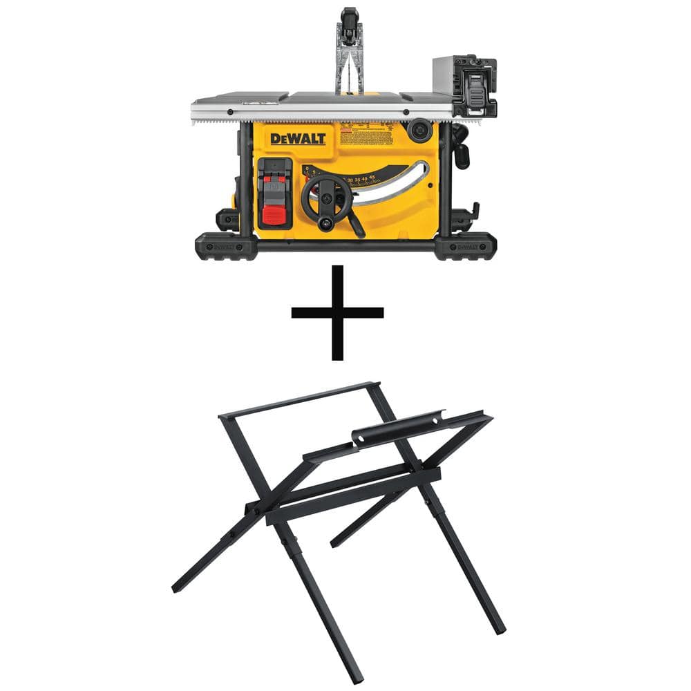 DEWALT 15 Amp Corded 8-1/4 in. Compact Jobsite Table Saw and Compact Table Saw Stand