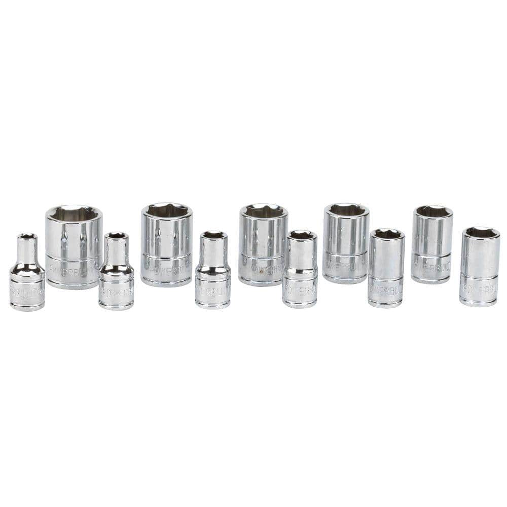 Powerbuilt 1/4 in. Drive Metric Socket Set (11-Piece)
