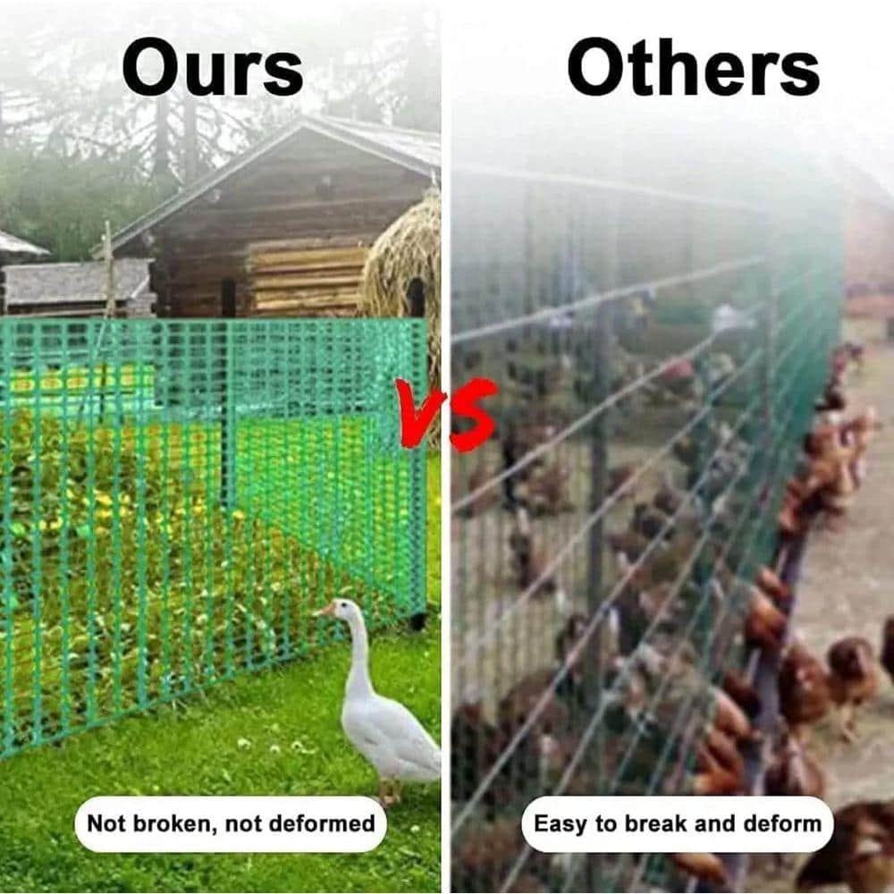 KIWDZFU Plastic Garden Fence Animal Barrier Heavy Duty 3.3 x33 ft. Outdoor Safety Reusable Netting for Rabbits Chicken Dog Green (3)