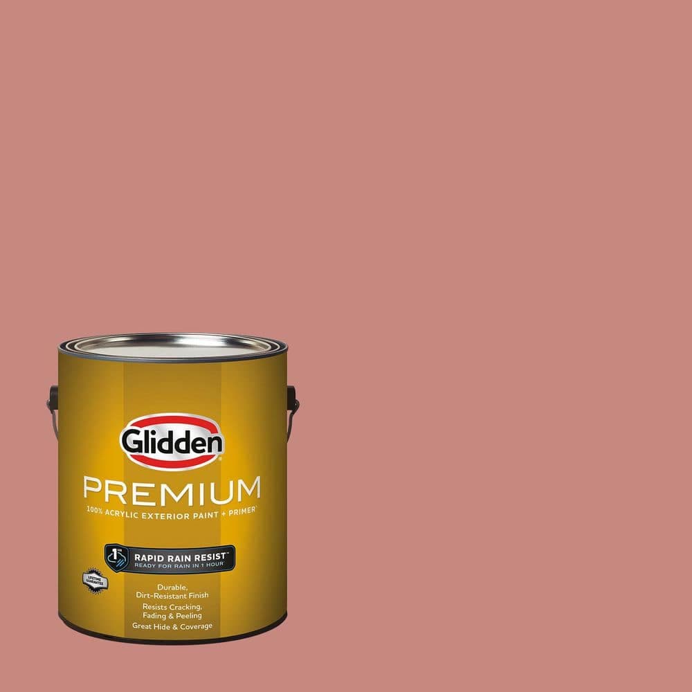 Glidden Premium 1 gal. PPG1058-5 Sunstone Flat Exterior Latex Paint