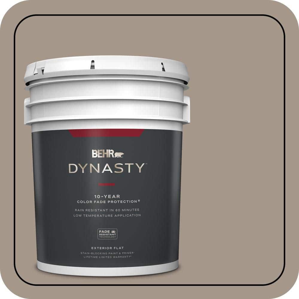 BEHR DYNASTY 5 gal. #N220-4 Shiitake Flat Exterior Stain-Blocking Paint & Primer