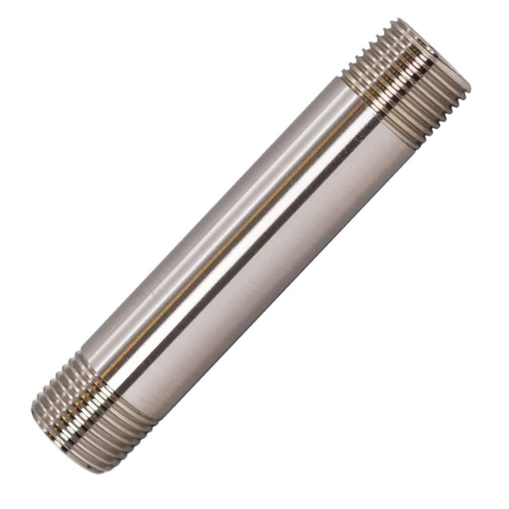 Westbrass 1/2 in. x 4in. IPS Brass Pipe Nipple, Satin Nickel (1)