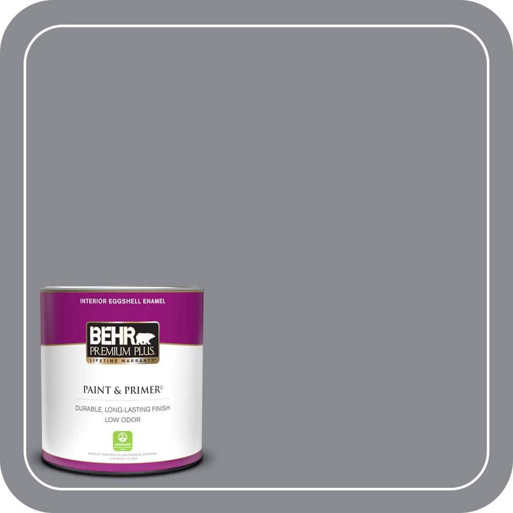 BEHR PREMIUM PLUS 1 qt. #PMD-73 Ancient Pewter Eggshell Enamel Low Odor Interior Paint & Primer