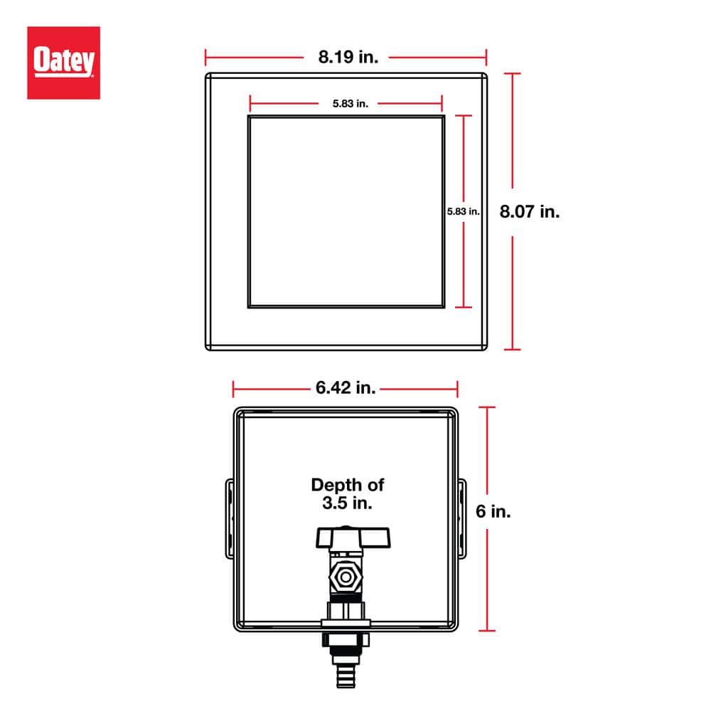 Oatey 1/2 in. Standard PEX Brass Compression Ice Maker Outlet Box with Water Hammer Arrestor (2)
