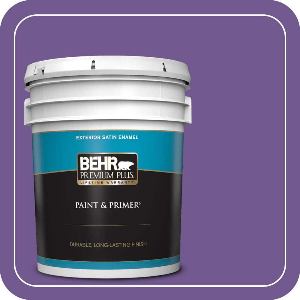 BEHR PREMIUM PLUS 5 gal. #P570-6 Classic Waltz Satin Enamel Exterior Paint & Primer