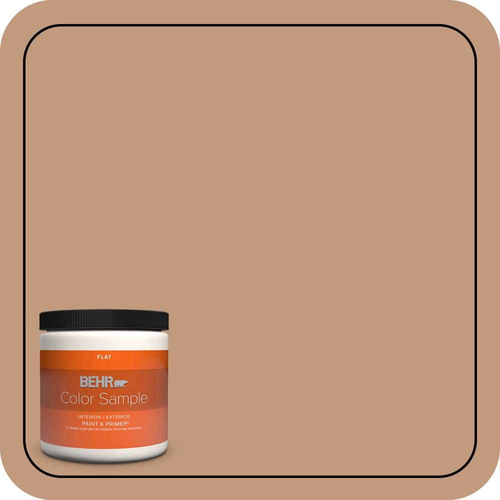 BEHR PREMIUM PLUS 8 oz. #PPU3-12 Egyptian Pyramid Flat Interior/Exterior Paint & Primer Color Sample (1)