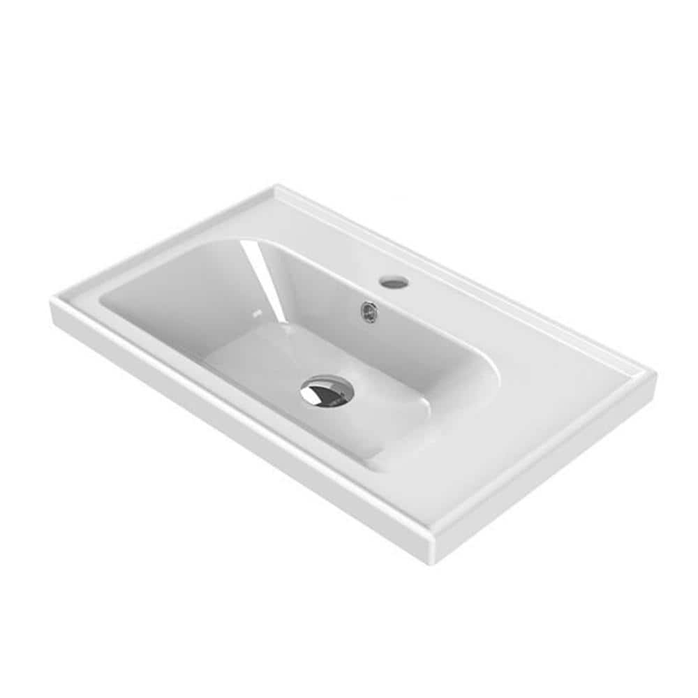 Nameeks Frame Wall Mounted Bathroom Sink in White (1)