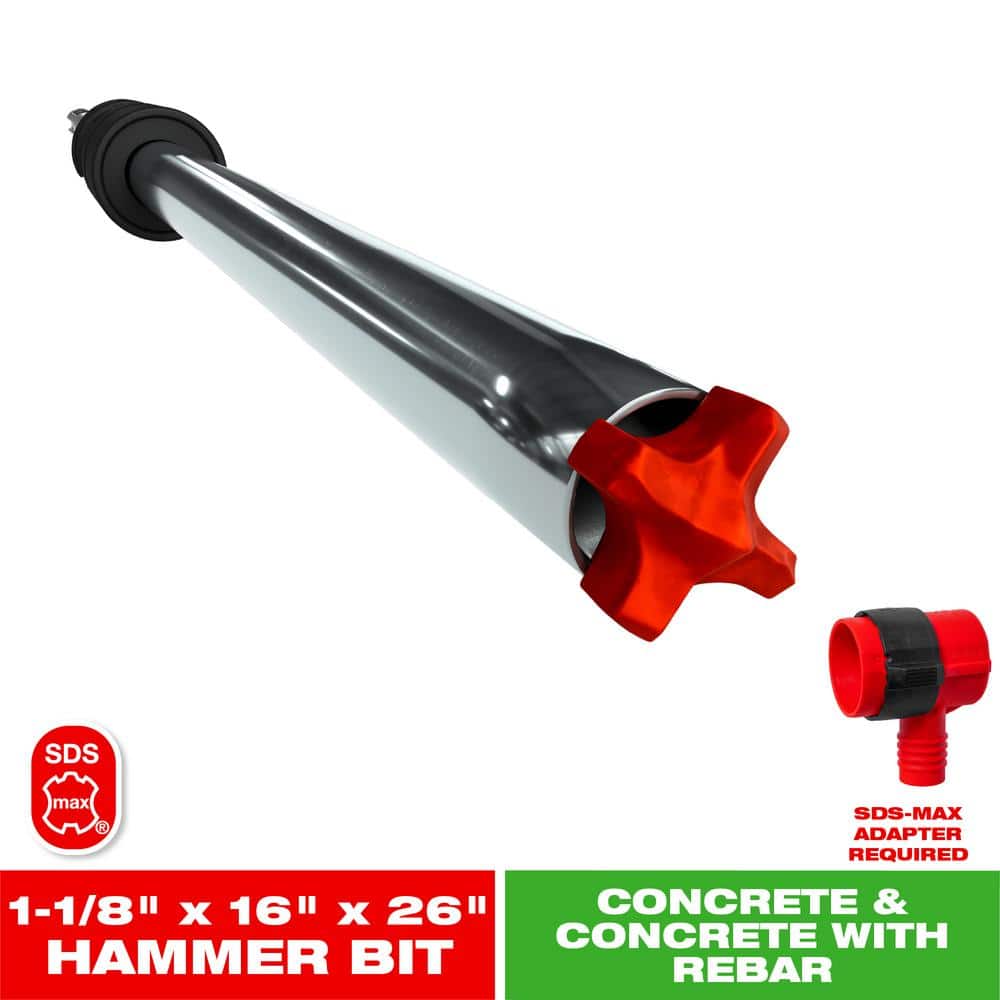 DIABLO AMPED Rebar Demon 1-1/8 in. x 16 in. x 26 in. SDS-Max 4-Cutter Full Carbide Head Dust Extraction Hammer Drill Bit