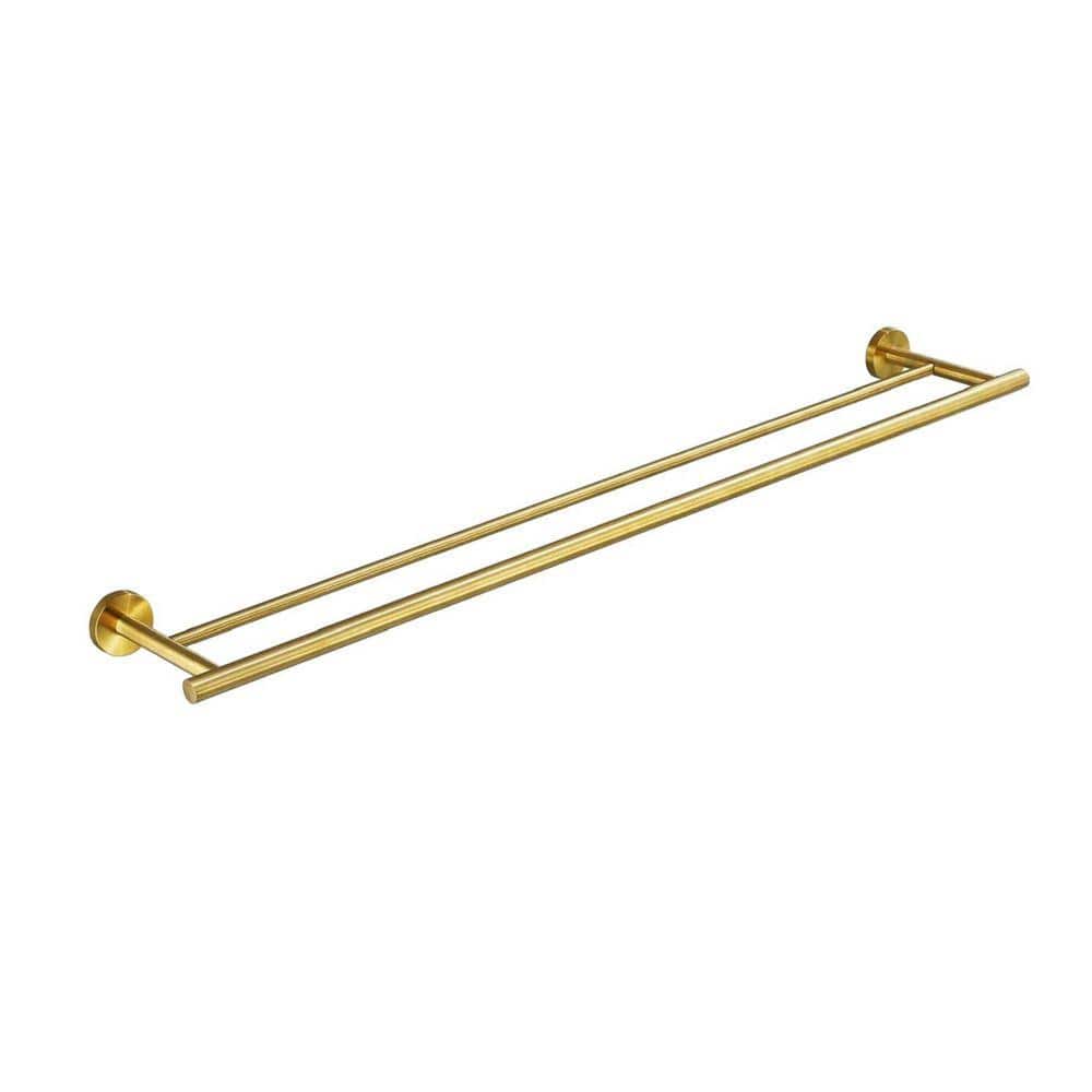 Flynama 1 in. W x 5 in. H x 23.6 in. D Stainless Steel Rectangular Shelf in Brushed Gold, Wall Mounted Towel Bar, Towel Bar (1)