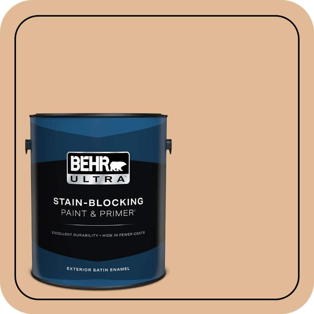 BEHR ULTRA 1 gal. #S250-3 Honey Nougat Satin Enamel Exterior Paint & Primer