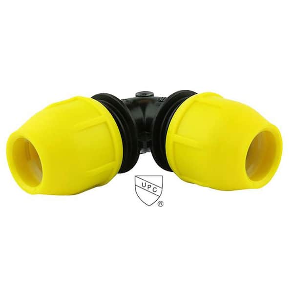 HOME-FLEX 3/4 in. IPS DR 11 Underground Yellow Poly Gas Pipe 90-Degree Elbow (2)