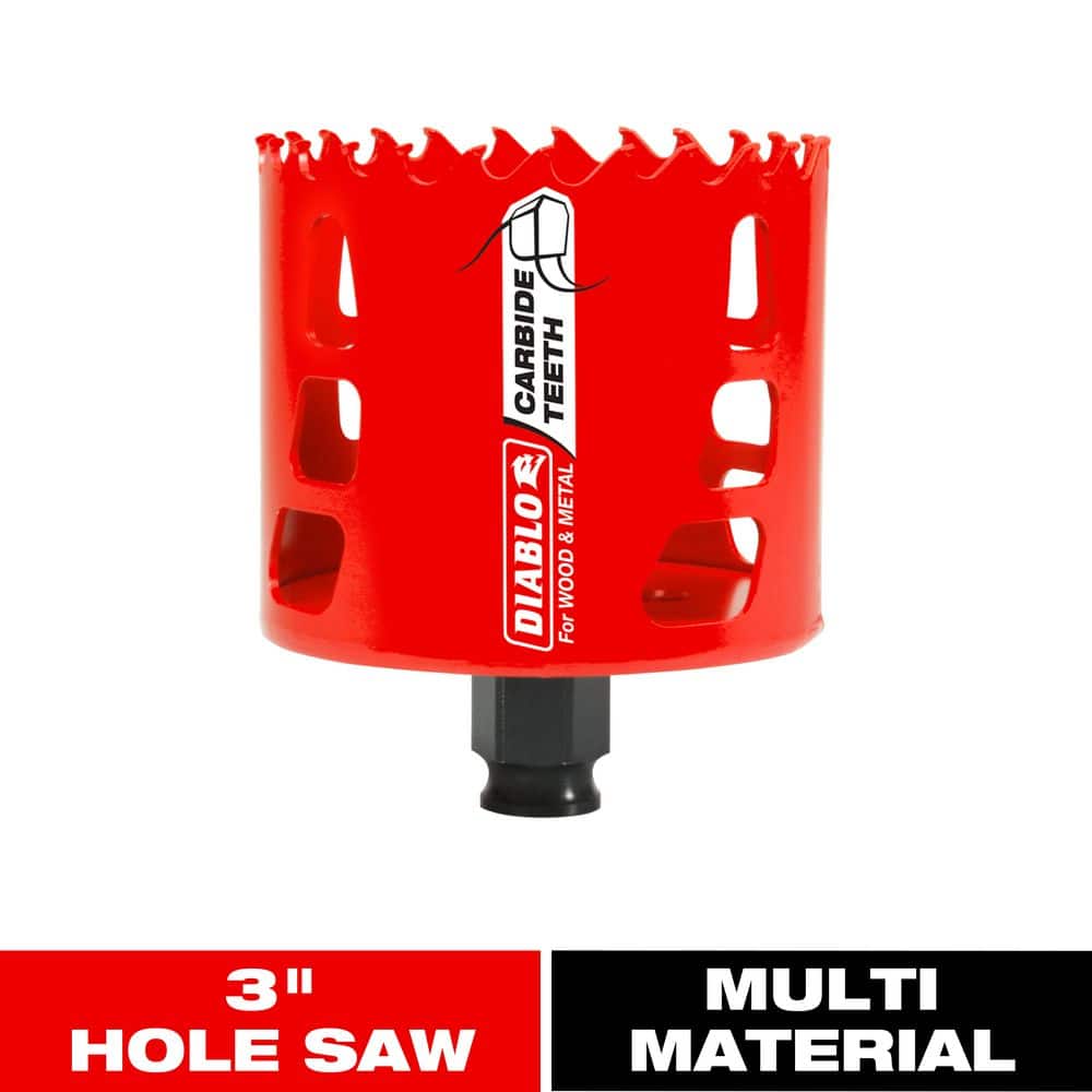 DIABLO 3 in. Carbide Hole Saw with 2-3/8 in. Cutting Depth