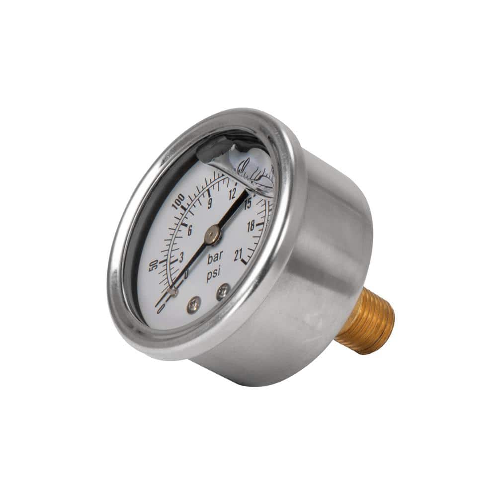 Husky 2 in. Liquid Filled Pressure Gauge with 1/4 in. NPT Back Mount (4)
