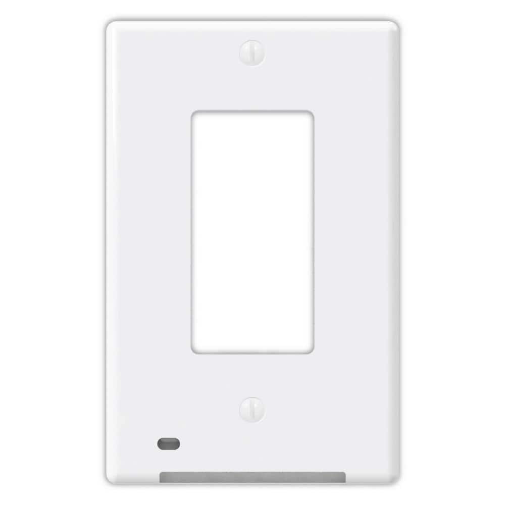 GLOCOVER 1-Gang White Decorator/Rocker Outlet Plastic Nightlight Wall Plate by Amerelle