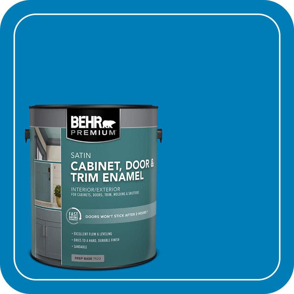 BEHR PREMIUM 1 gal. #S-G-550 Artesian Water Satin Enamel Interior/Exterior Cabinet, Door & Trim Paint